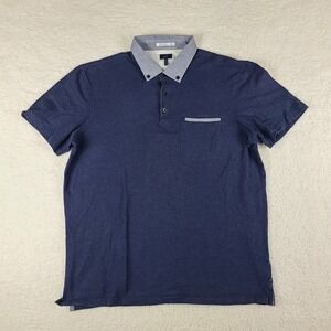 Goodman Brand Polo Shirt Mens Medium Dark Blue Cotton Performance Short Sleeve‎